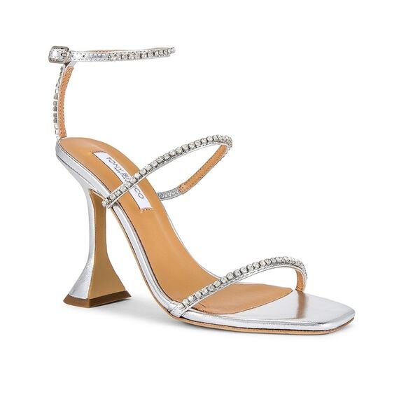 Tony Bianco Shy Sandal in Silver Nappa Metallic